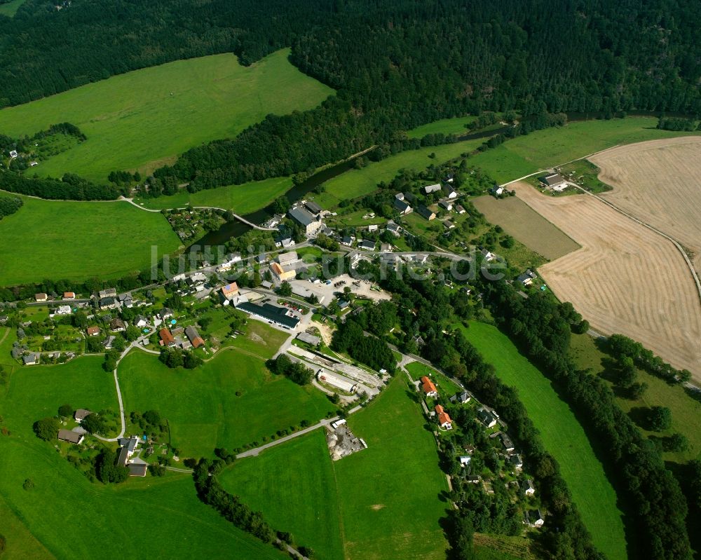 Luftaufnahme Kunnersdorf - Dorfkern am Feldrand in Kunnersdorf im Bundesland Sachsen, Deutschland