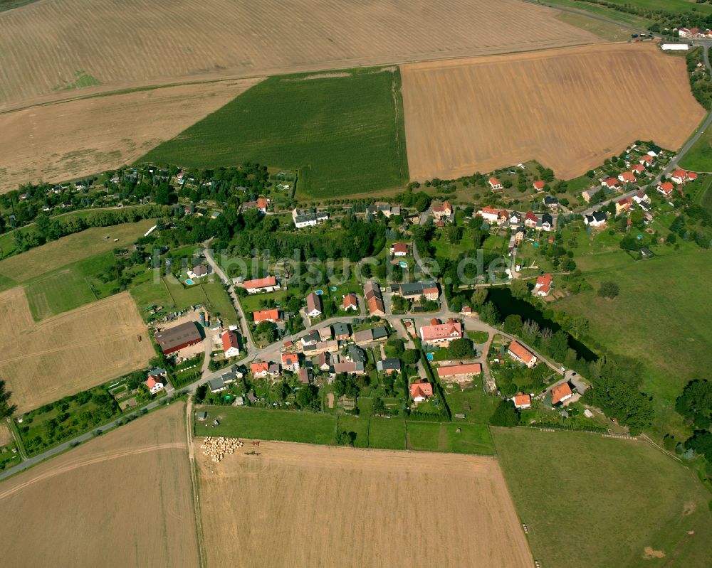 Laasen von oben - Dorfkern am Feldrand in Laasen im Bundesland Thüringen, Deutschland