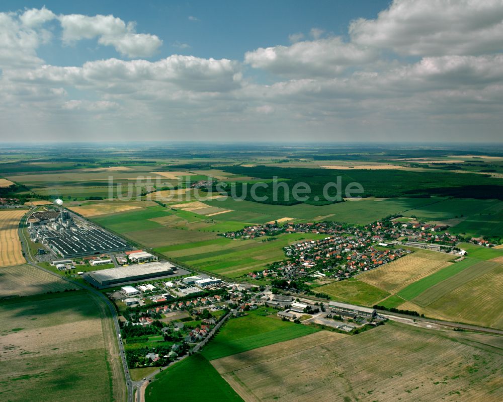 Luftaufnahme Lampertswalde - Dorfkern am Feldrand in Lampertswalde im Bundesland Sachsen, Deutschland