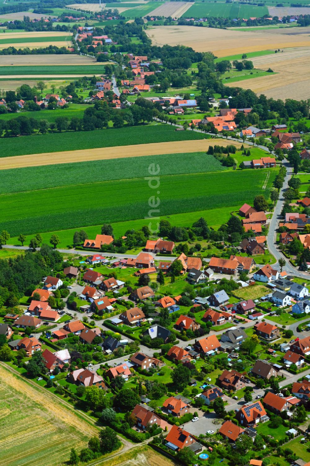 Lauenhagen von oben - Dorfkern am Feldrand in Lauenhagen im Bundesland Niedersachsen, Deutschland