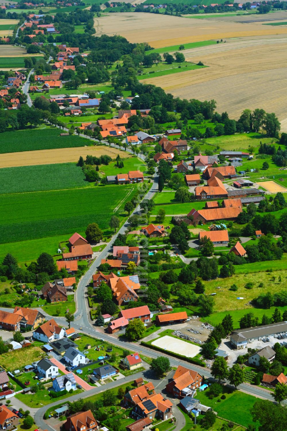 Luftbild Lauenhagen - Dorfkern am Feldrand in Lauenhagen im Bundesland Niedersachsen, Deutschland