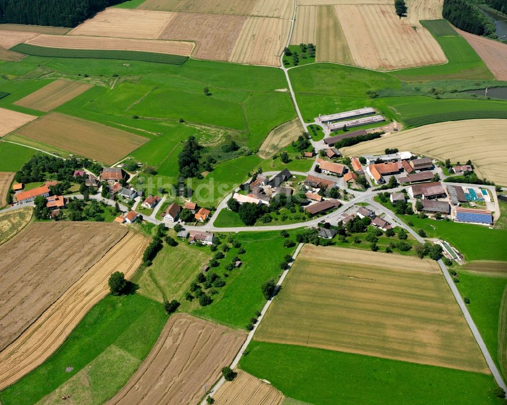 Luftbild Lausheim - Dorfkern am Feldrand in Lausheim im Bundesland Baden-Württemberg, Deutschland