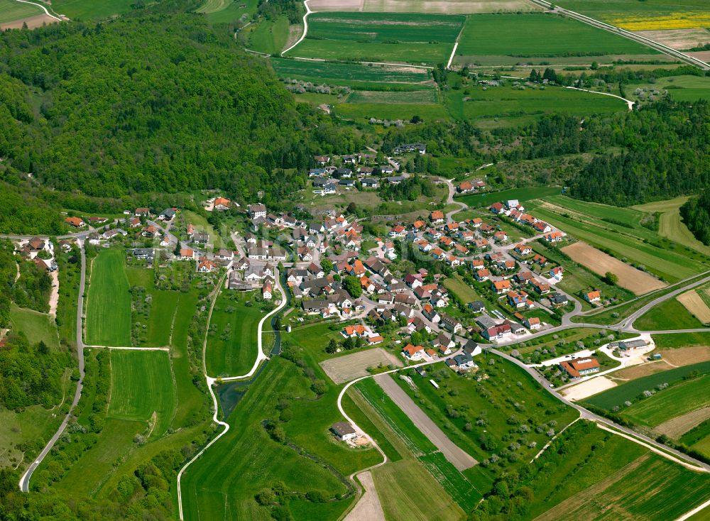 Luftbild Lauterach - Dorfkern am Feldrand in Lauterach im Bundesland Baden-Württemberg, Deutschland