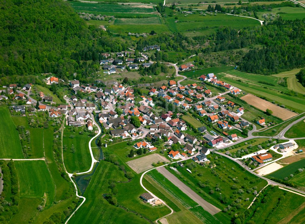 Luftaufnahme Lauterach - Dorfkern am Feldrand in Lauterach im Bundesland Baden-Württemberg, Deutschland