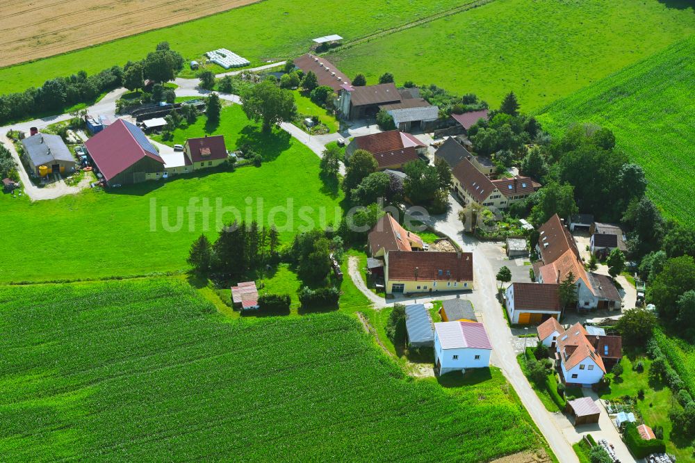 Luftbild Lehmingen - Dorfkern am Feldrand in Lehmingen im Bundesland Bayern, Deutschland