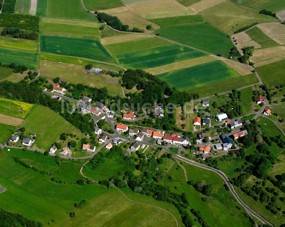 Leitzweiler aus der Vogelperspektive: Dorfkern am Feldrand in Leitzweiler im Bundesland Rheinland-Pfalz, Deutschland