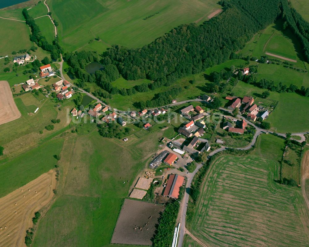 Luftbild Letzendorf - Dorfkern am Feldrand in Letzendorf im Bundesland Thüringen, Deutschland