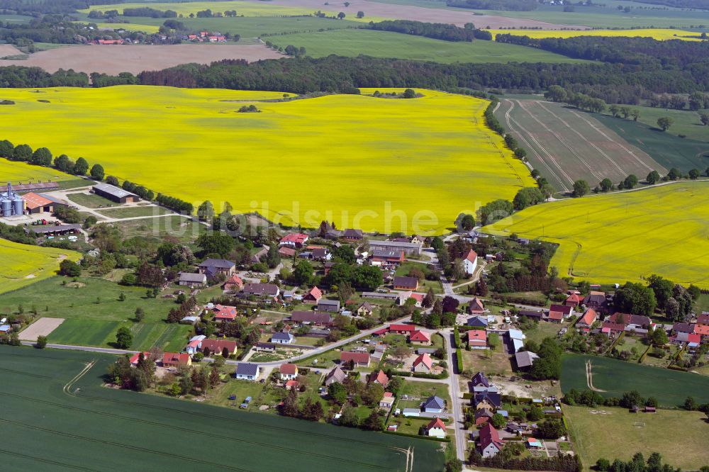 Lexow aus der Vogelperspektive: Dorfkern am Feldrand in Lexow im Bundesland Mecklenburg-Vorpommern, Deutschland