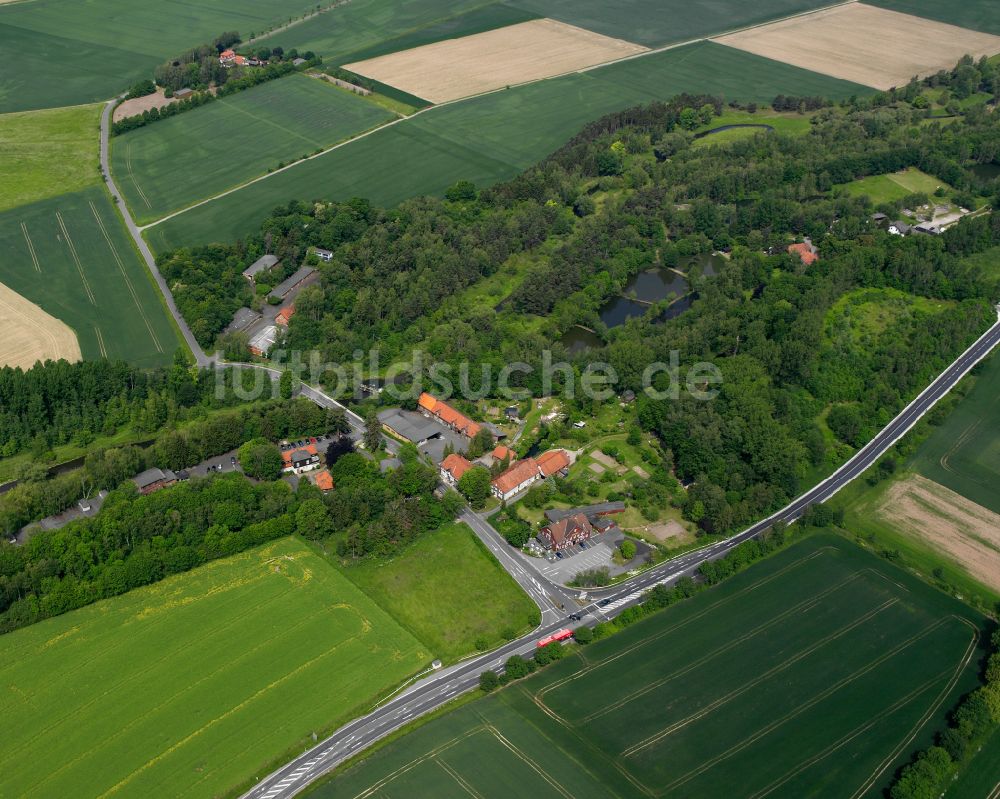 Liebenburg aus der Vogelperspektive: Dorfkern am Feldrand in Liebenburg im Bundesland Niedersachsen, Deutschland