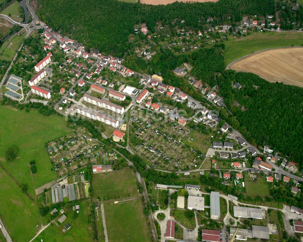 Luftaufnahme Liebschwitz - Dorfkern am Feldrand in Liebschwitz im Bundesland Thüringen, Deutschland