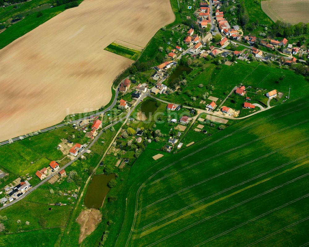 Luftaufnahme Lindenkreuz - Dorfkern am Feldrand in Lindenkreuz im Bundesland Thüringen, Deutschland