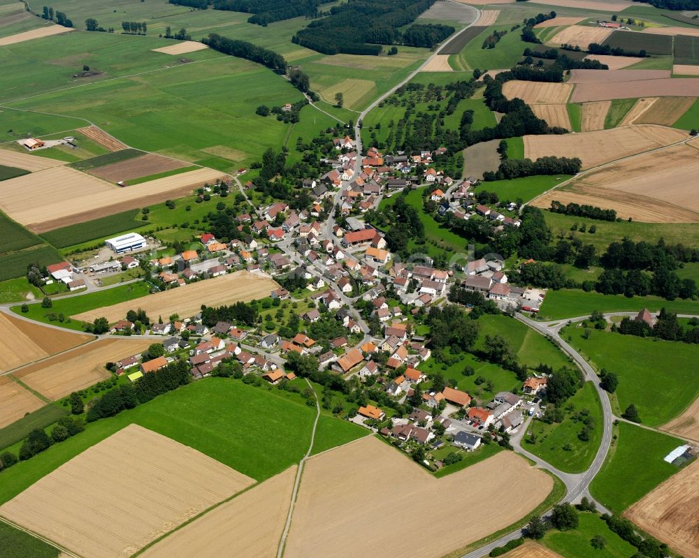 Luftbild Ölkofen - Dorfkern am Feldrand in Ölkofen im Bundesland Baden-Württemberg, Deutschland