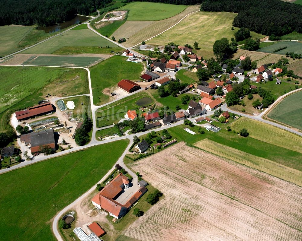 Luftbild Lölldorf - Dorfkern am Feldrand in Lölldorf im Bundesland Bayern, Deutschland