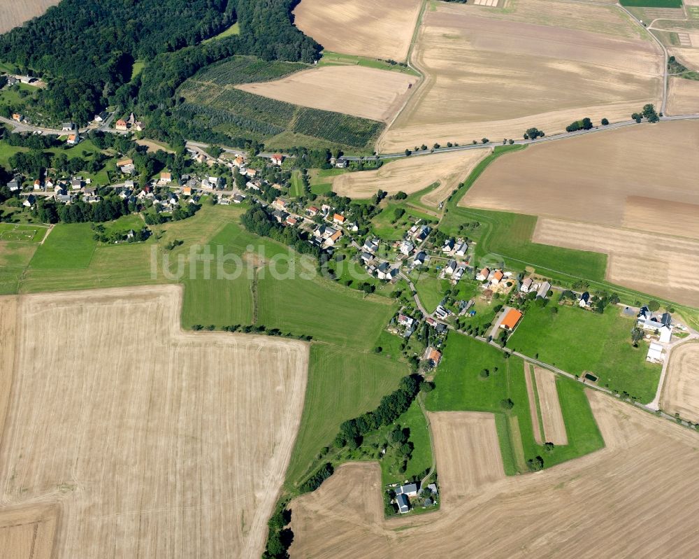 Luftaufnahme Marbach - Dorfkern am Feldrand in Marbach im Bundesland Sachsen, Deutschland