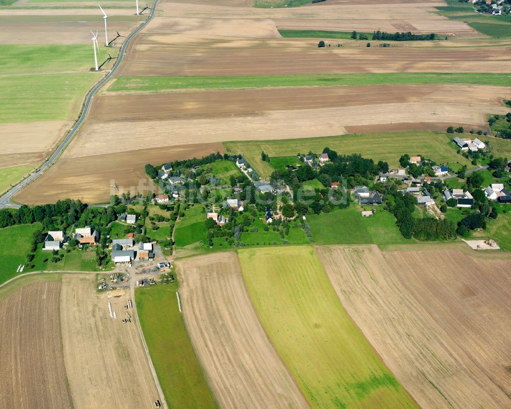 Marbach von oben - Dorfkern am Feldrand in Marbach im Bundesland Sachsen, Deutschland