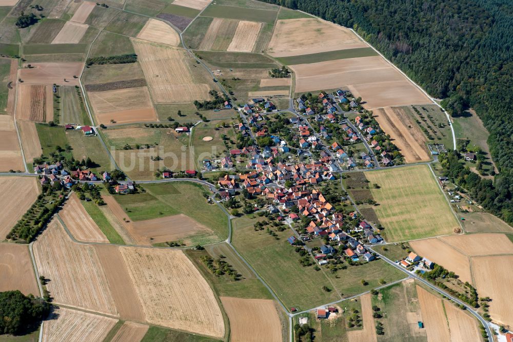 Luftbild Marienbrunn - Dorfkern am Feldrand in Marienbrunn im Bundesland Bayern, Deutschland