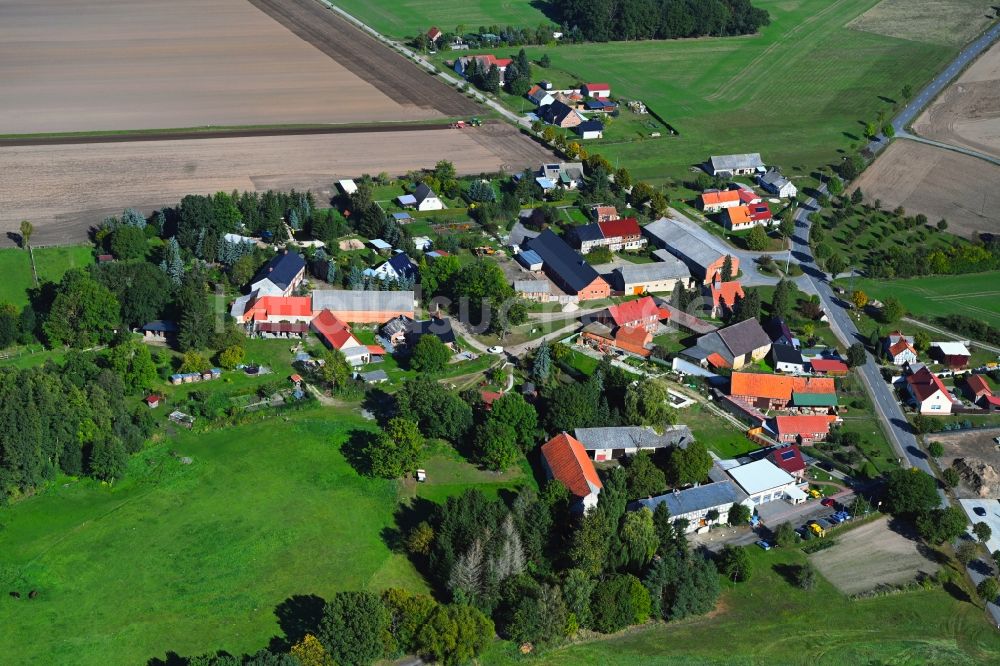 Maxdorf aus der Vogelperspektive: Dorfkern am Feldrand in Maxdorf im Bundesland Sachsen-Anhalt, Deutschland