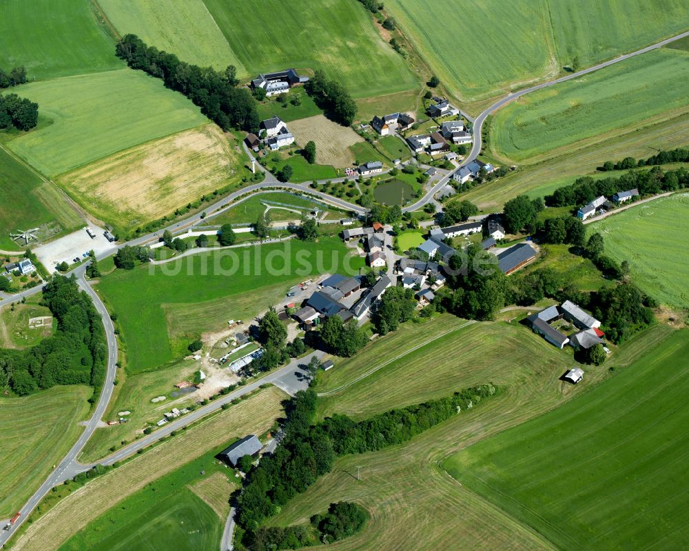 Luftbild Mödlareuth - Dorfkern am Feldrand in Mödlareuth im Bundesland Bayern, Deutschland