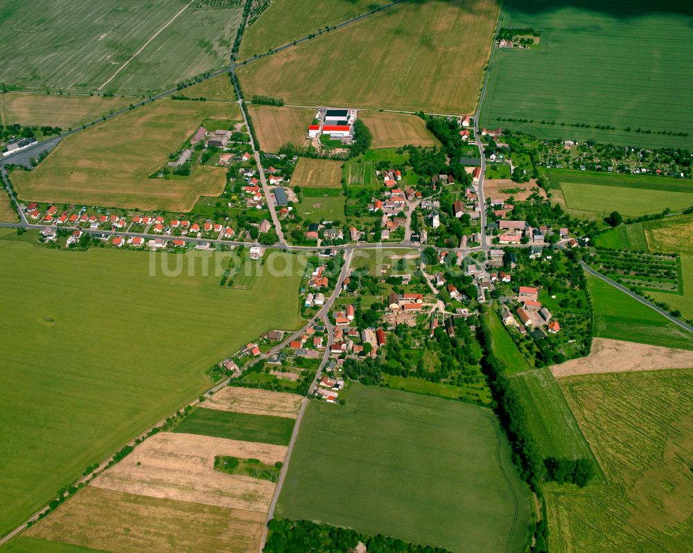 Luftbild Mehltheuer - Dorfkern am Feldrand in Mehltheuer im Bundesland Sachsen, Deutschland
