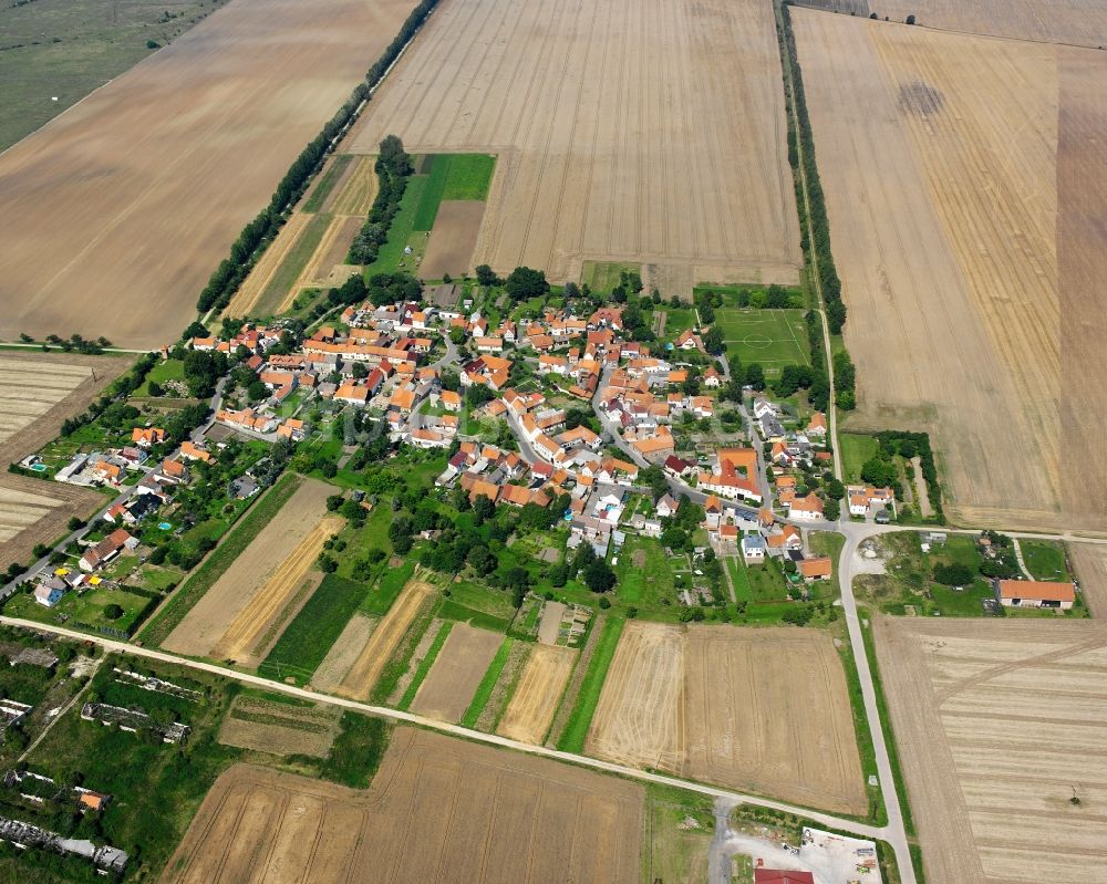 Luftbild Mehrstedt - Dorfkern am Feldrand in Mehrstedt im Bundesland Thüringen, Deutschland