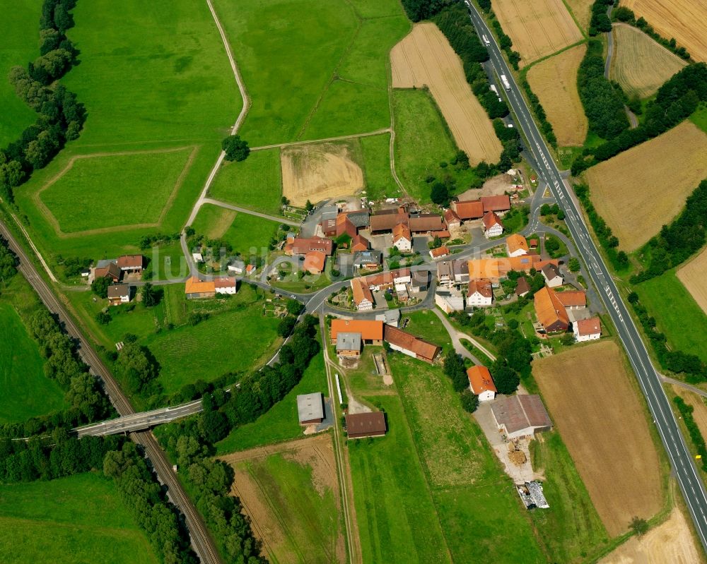 Luftbild Meisenbach - Dorfkern am Feldrand in Meisenbach im Bundesland Hessen, Deutschland