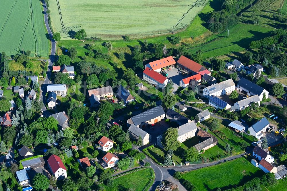 Luftbild Meuselwitz - Dorfkern am Feldrand in Meuselwitz im Bundesland Sachsen, Deutschland