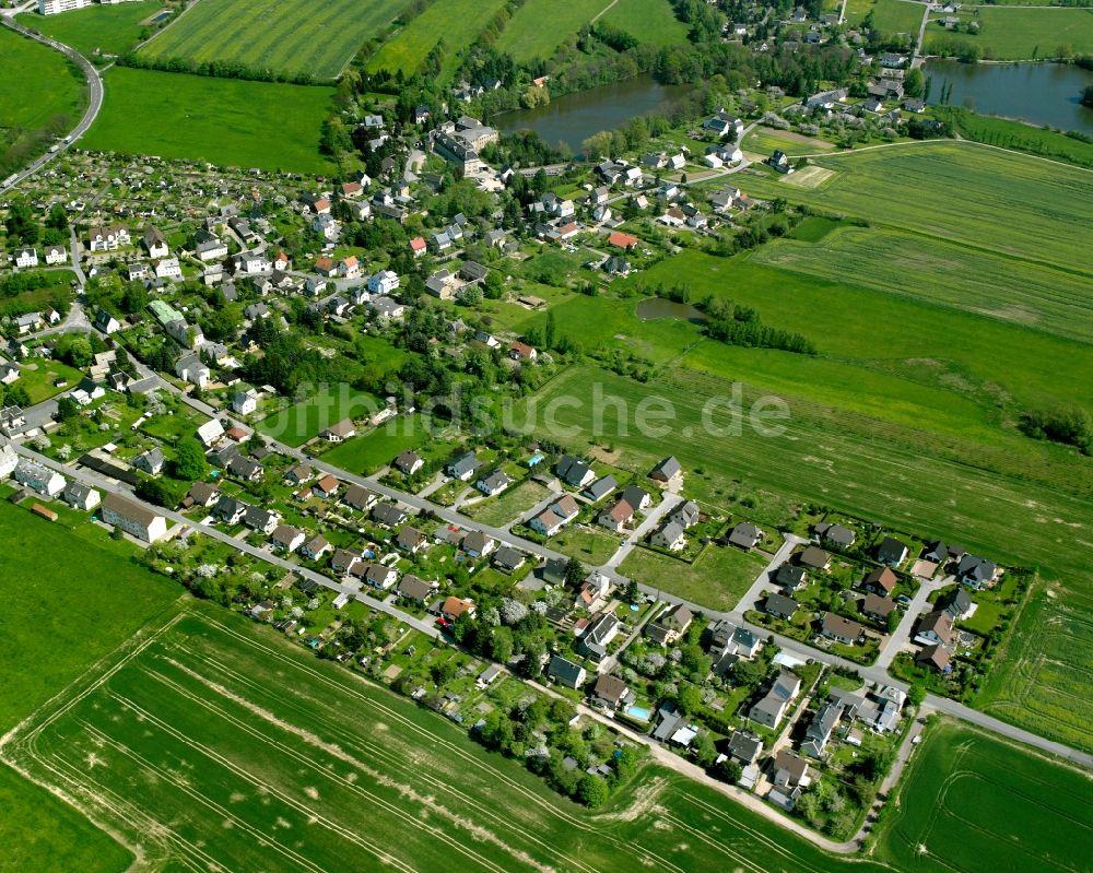 Luftaufnahme Mühlau - Dorfkern am Feldrand in Mühlau im Bundesland Sachsen, Deutschland