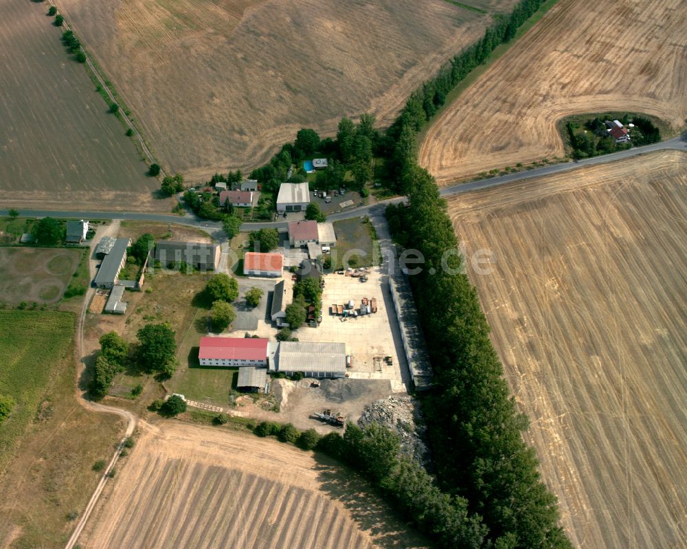 Luftaufnahme Mühlbach - Dorfkern am Feldrand in Mühlbach im Bundesland Sachsen, Deutschland