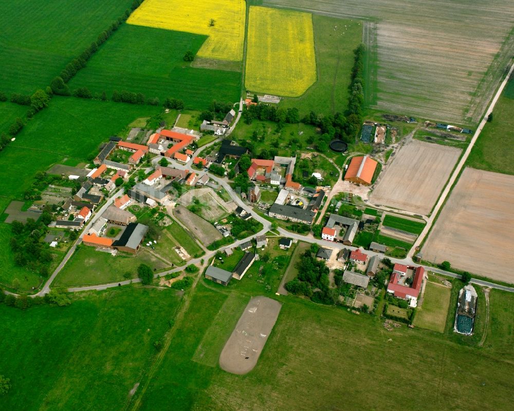 Luftbild Mühlsdorf - Dorfkern am Feldrand in Mühlsdorf im Bundesland Sachsen-Anhalt, Deutschland