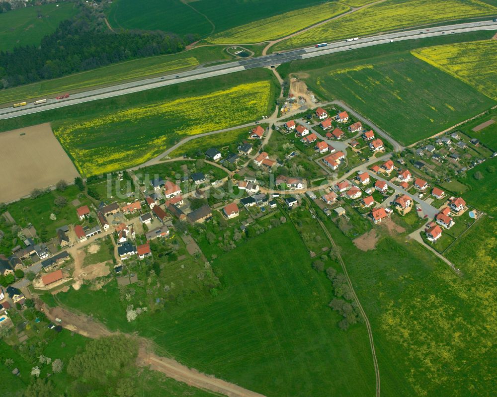 Mühlsdorf von oben - Dorfkern am Feldrand in Mühlsdorf im Bundesland Thüringen, Deutschland