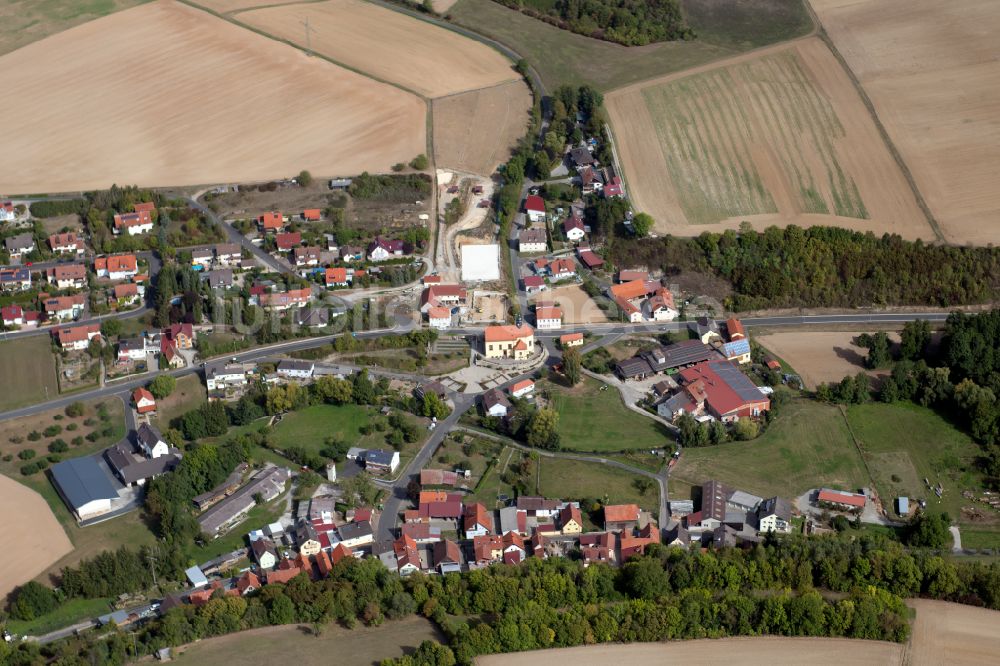 Luftaufnahme Münster - Dorfkern am Feldrand in Münster im Bundesland Bayern, Deutschland