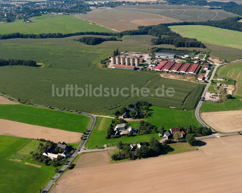 Luftaufnahme Mobendorf - Dorfkern am Feldrand in Mobendorf im Bundesland Sachsen, Deutschland