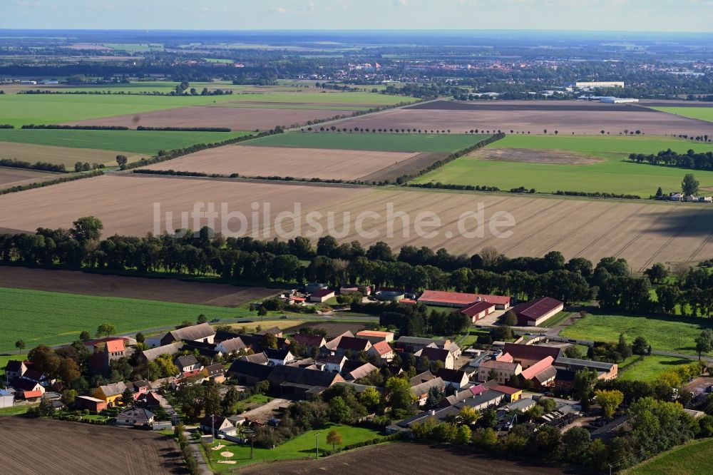 Moritz von oben - Dorfkern am Feldrand in Moritz im Bundesland Sachsen-Anhalt, Deutschland