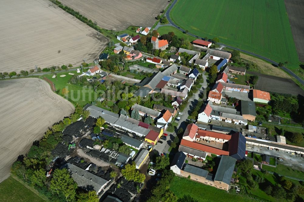 Moritz von oben - Dorfkern am Feldrand in Moritz im Bundesland Sachsen-Anhalt, Deutschland