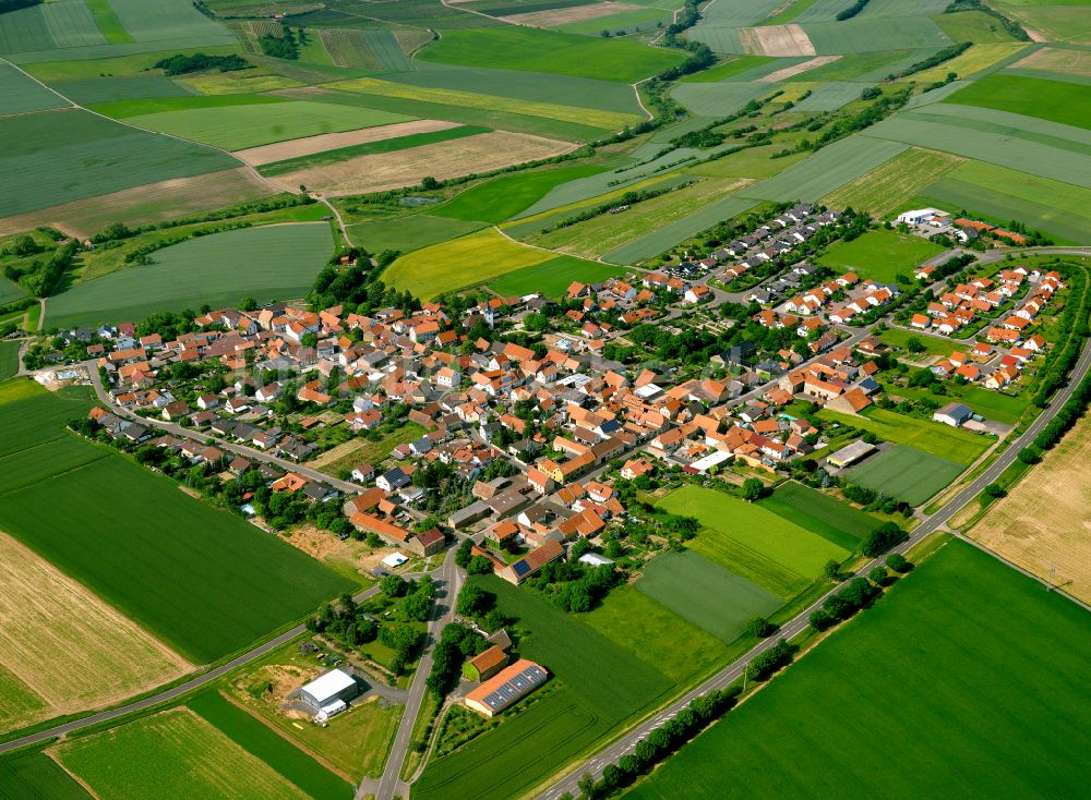 Luftbild Morschheim - Dorfkern am Feldrand in Morschheim im Bundesland Rheinland-Pfalz, Deutschland