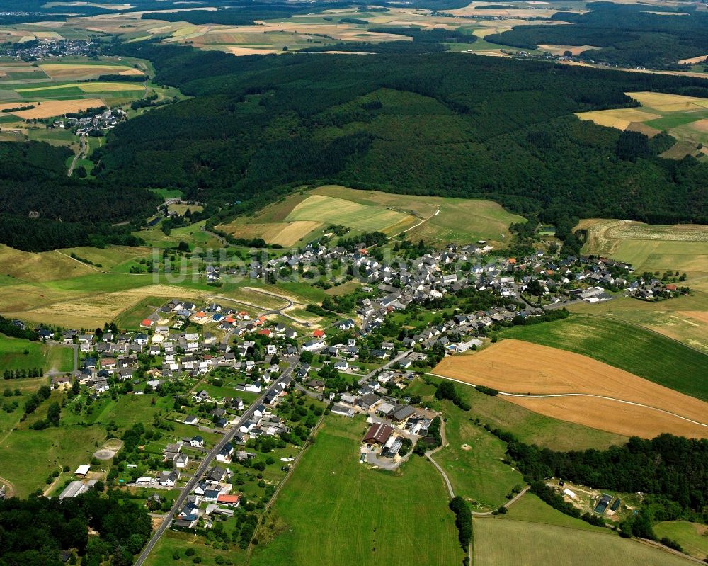 Luftbild Mörschied - Dorfkern am Feldrand in Mörschied im Bundesland Rheinland-Pfalz, Deutschland