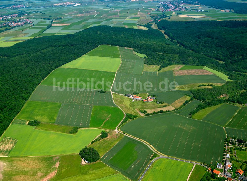 Luftaufnahme Mörsfeld - Dorfkern am Feldrand in Mörsfeld im Bundesland Rheinland-Pfalz, Deutschland