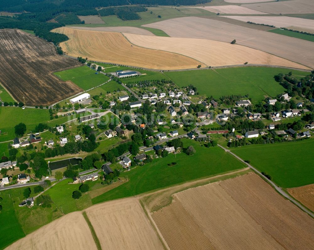 Luftaufnahme Nassau - Dorfkern am Feldrand in Nassau im Bundesland Sachsen, Deutschland