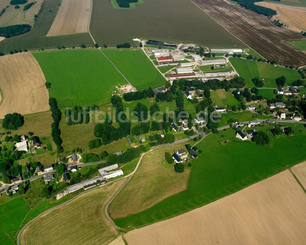 Nassau von oben - Dorfkern am Feldrand in Nassau im Bundesland Sachsen, Deutschland