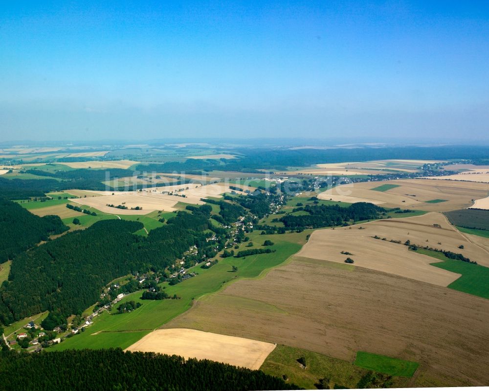 Luftaufnahme Nassau - Dorfkern am Feldrand in Nassau im Bundesland Sachsen, Deutschland