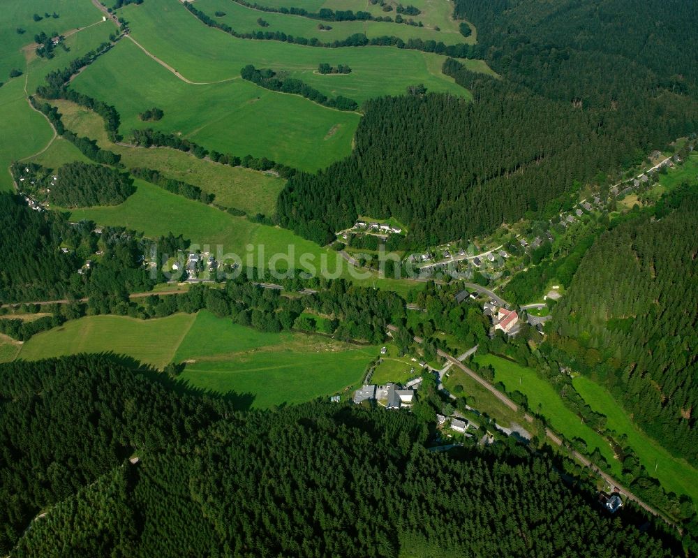 Nassau von oben - Dorfkern am Feldrand in Nassau im Bundesland Sachsen, Deutschland