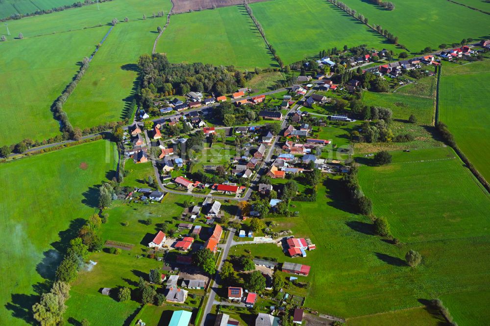 Luftbild Neu Brenz - Dorfkern am Feldrand in Neu Brenz im Bundesland Mecklenburg-Vorpommern, Deutschland