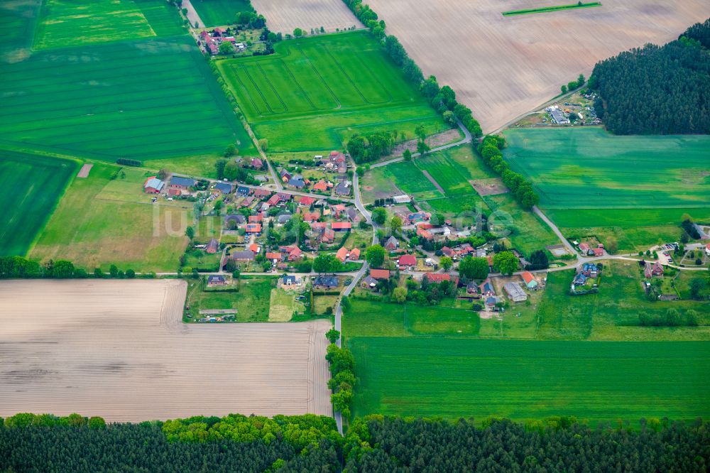 Luftbild Neu Krenzlin - Dorfkern am Feldrand in Neu Krenzlin im Bundesland Mecklenburg-Vorpommern, Deutschland