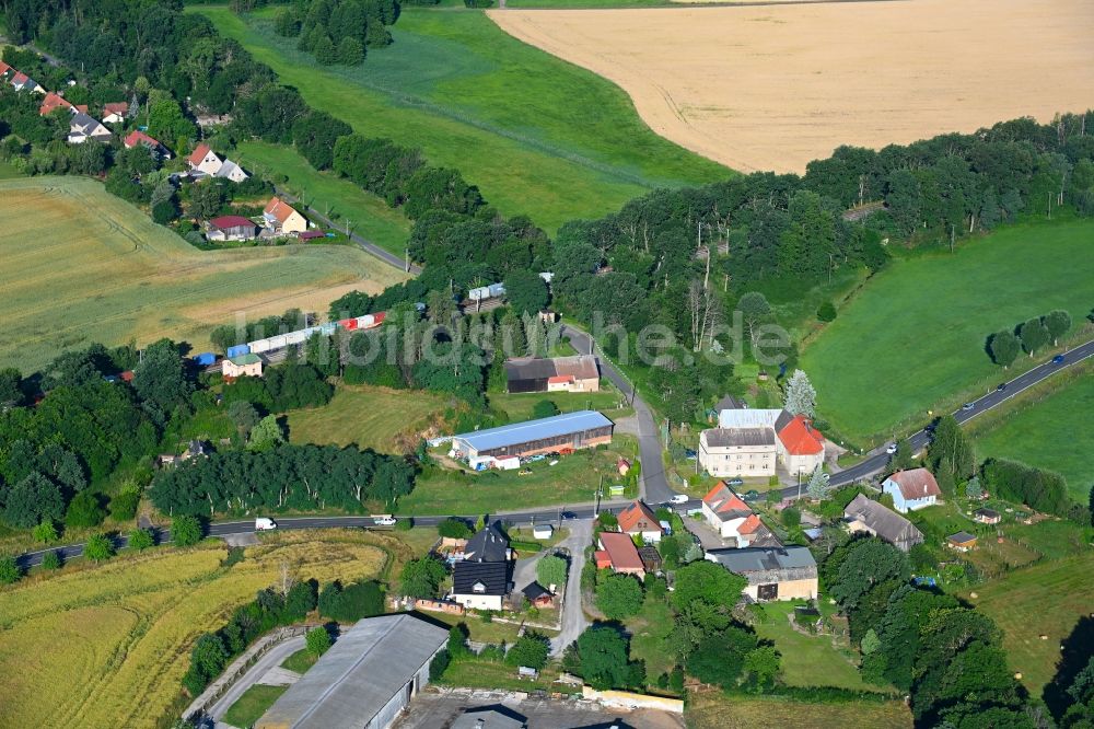 Luftbild Neuböhla - Dorfkern am Feldrand in Neuböhla im Bundesland Sachsen, Deutschland