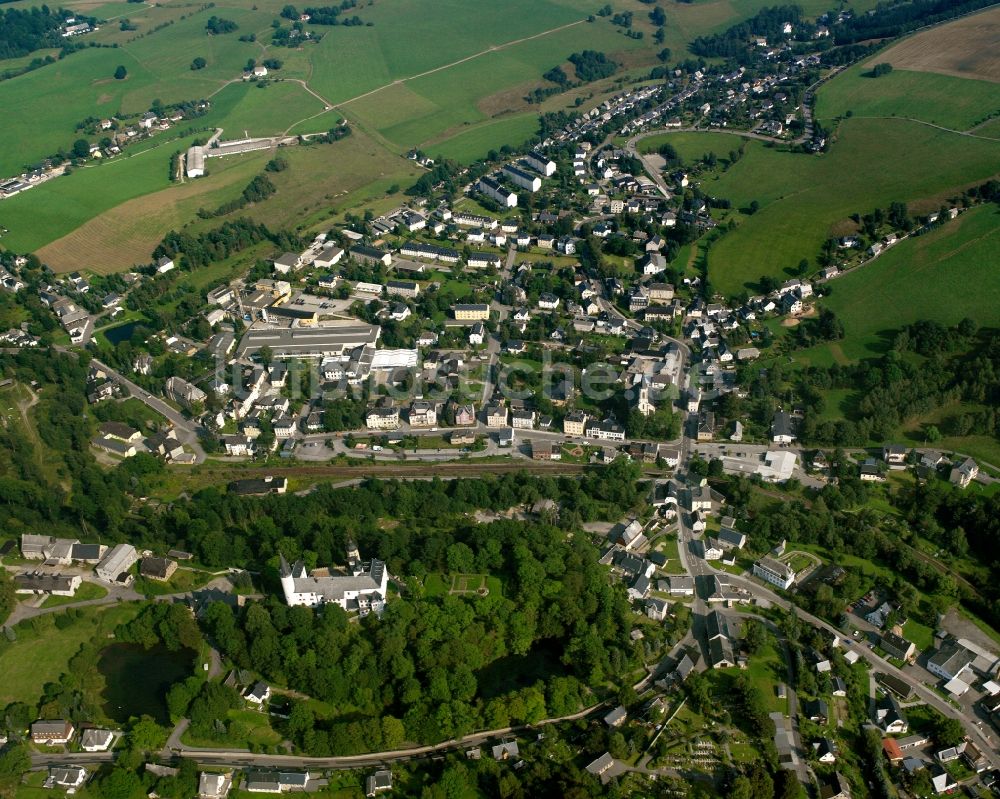 Neuhausen/Erzgebirge von oben - Dorfkern am Feldrand in Neuhausen/Erzgebirge im Bundesland Sachsen, Deutschland