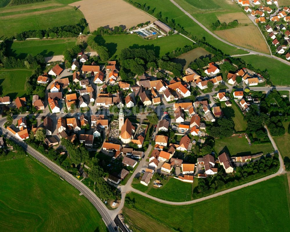 Luftbild Neunstetten - Dorfkern am Feldrand in Neunstetten im Bundesland Bayern, Deutschland