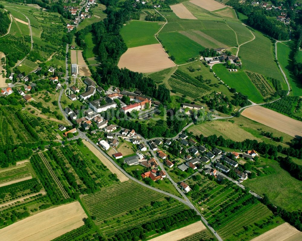 Neusatz von oben - Dorfkern am Feldrand in Neusatz im Bundesland Baden-Württemberg, Deutschland