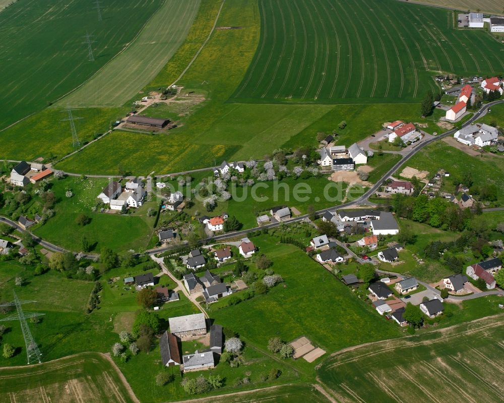 Luftbild Niederrossau - Dorfkern am Feldrand in Niederrossau im Bundesland Sachsen, Deutschland