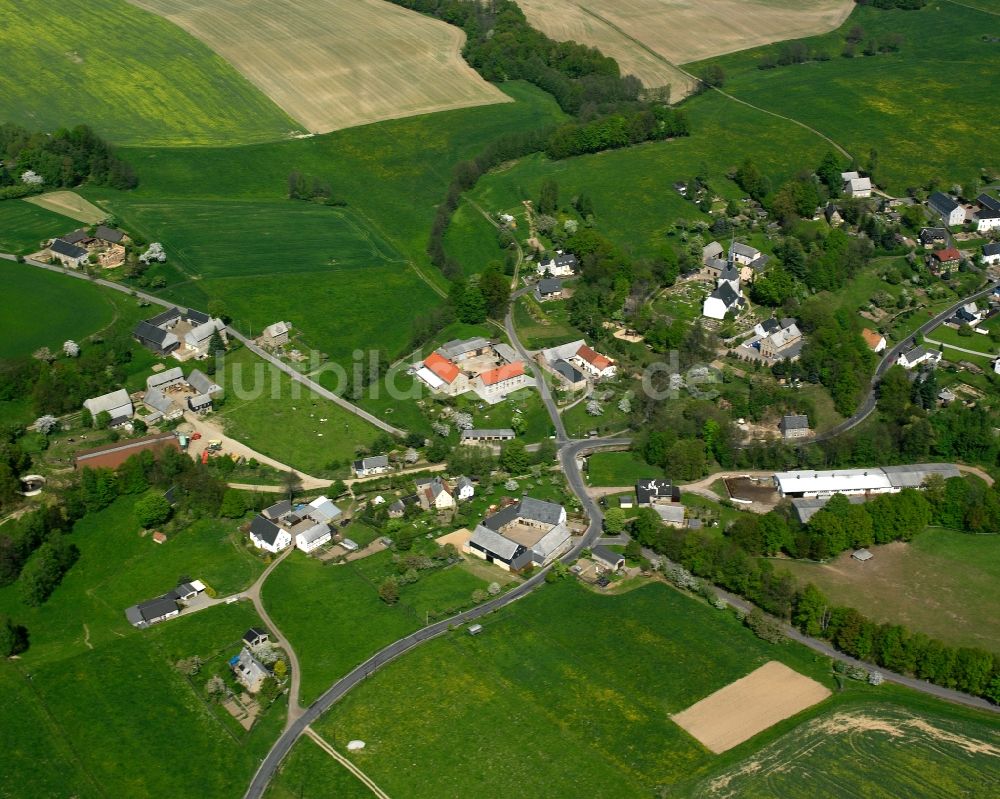 Luftbild Niederrossau - Dorfkern am Feldrand in Niederrossau im Bundesland Sachsen, Deutschland