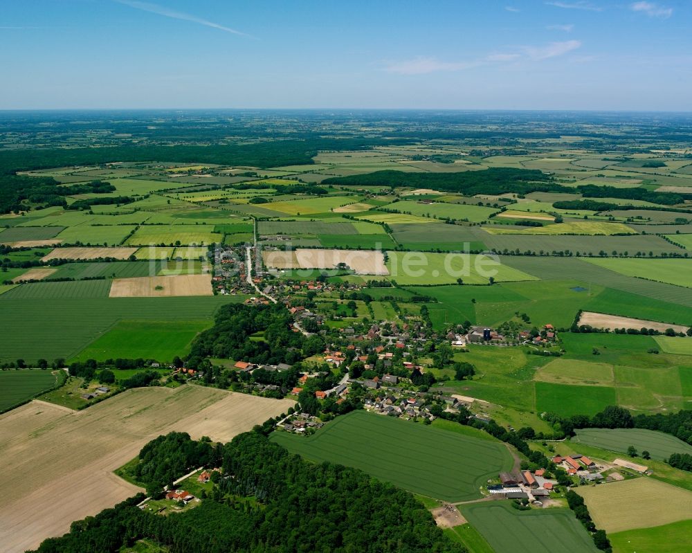 Luftaufnahme Niendorf - Dorfkern am Feldrand in Niendorf im Bundesland Schleswig-Holstein, Deutschland